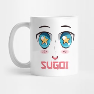 "SUGOI", Funny, Cute, Kawaii Anime Girl Face Mug